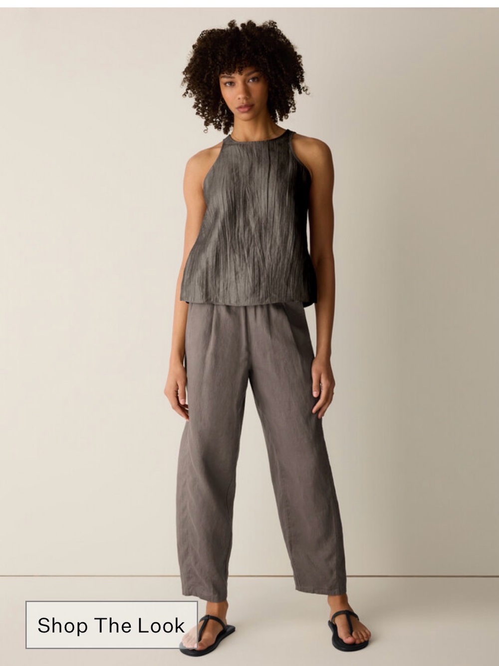 Organic Linen Pleated Lantern Pant